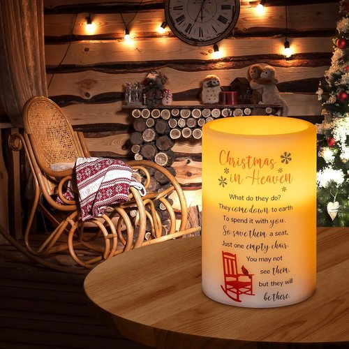 Flameless Memorial Candle - Real Wax LED Light with Timer | Sympathy Gift for Loss of Loved One (6" x 4")