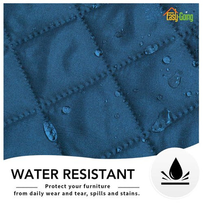 Easy-Going Oversized Recliner Cover Reversible Couch Cover Sofa Cover for Living Room Water Resistant Furniture Protector with Elastic Straps for Pets Dog(Oversized Recliner, Peacock Blue/Beige)