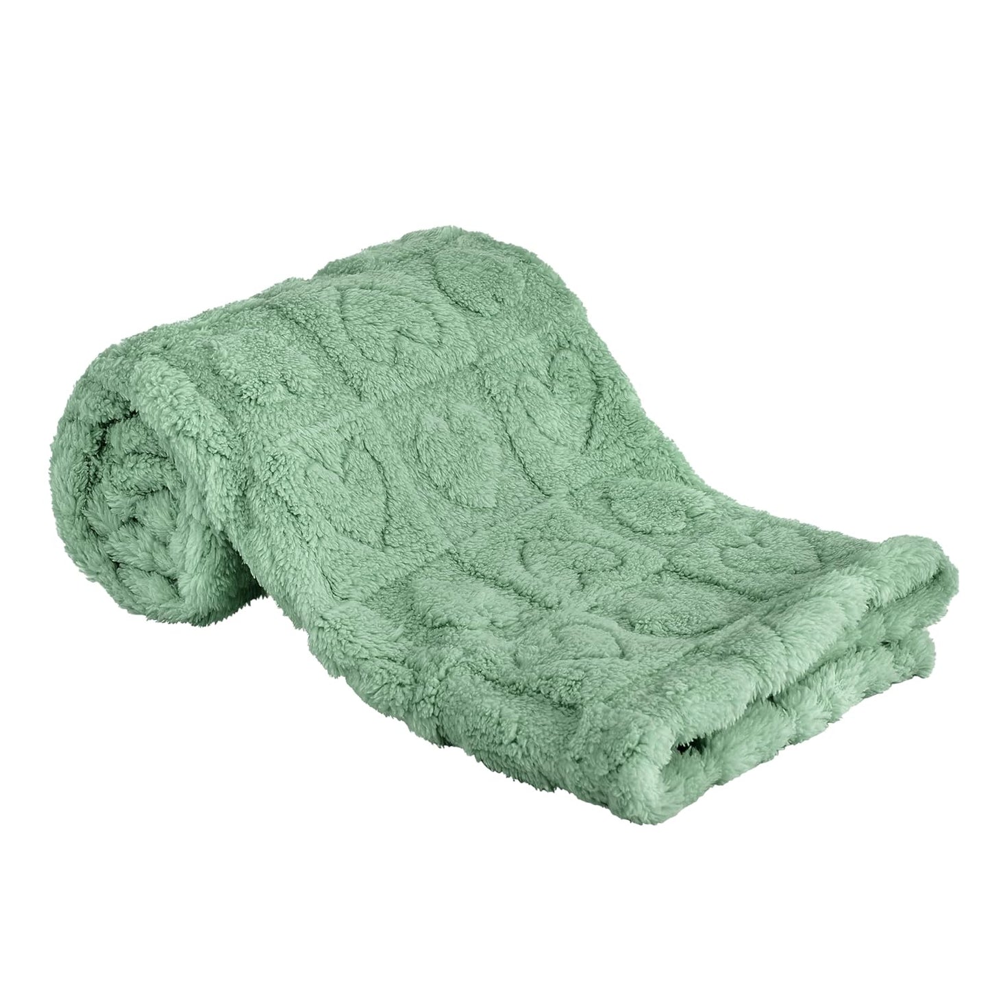 Yurhap Fleece Baby Blanket - Ultra Soft Heart Checkered Design | Cozy 30"x40" Sage Green for Infants