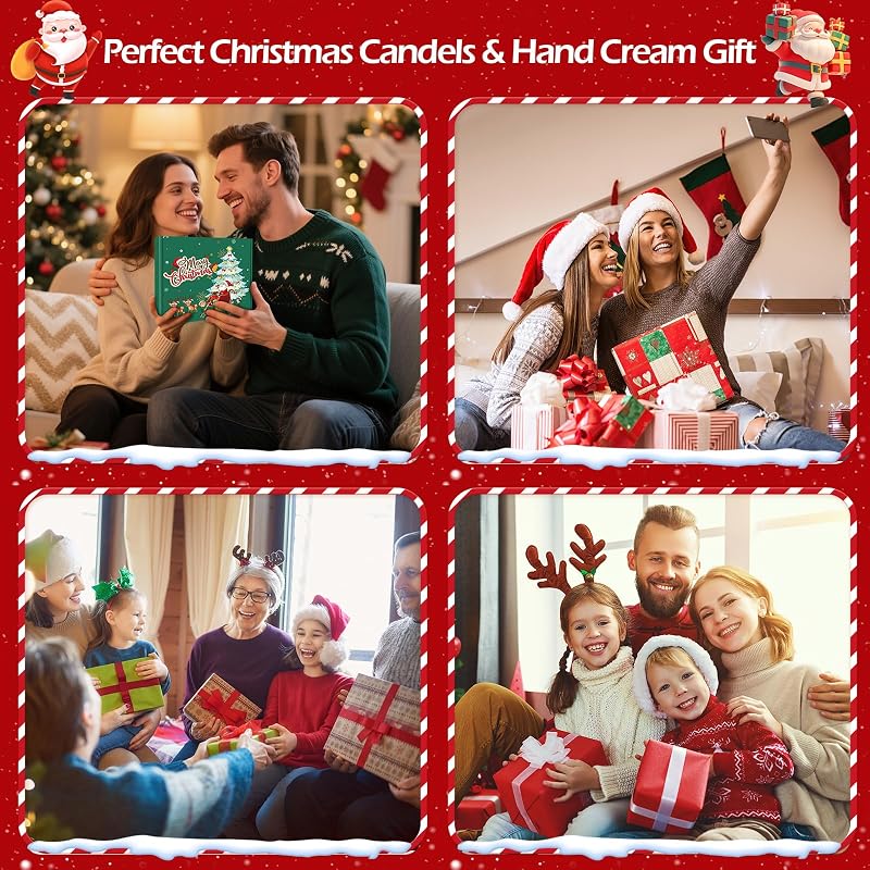 Scented Soy Candle & Hand Cream Gift Set for Women – Christmas Stocking Stuffers, Bulk Gift Box