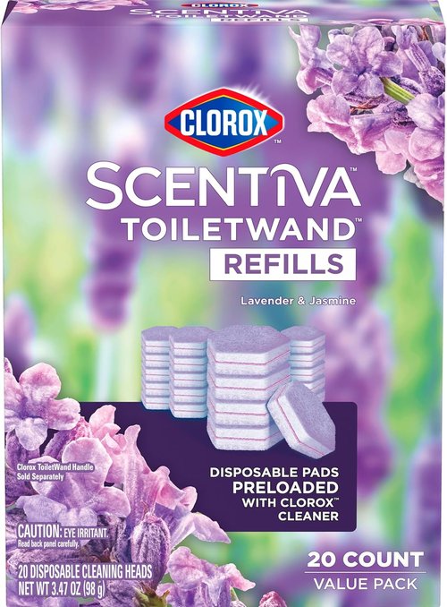 Clorox Scentiva Toilet Wand Refills - Lavender & Jasmine Scent | 20 Count Pack