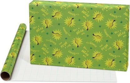 American Greetings Grinch Christmas Wrapping Paper Rolls - Festive Green & Red Gift Wrap (105 sq. ft., 3 Rolls)