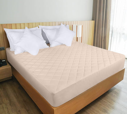 Utopia Bedding Quilted Fitted Mattress Pad - Twin Size, Deep Pocket Protector, Machine Washable (Beige)