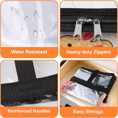 SpaceTrove Clear Storage Bags - Heavy-Duty Under Bed Organizers | 4 Pack for Comforters, Bedding & Toys, 40L