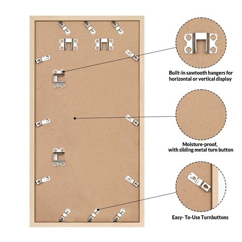 LaVie Home 24x36 Picture Frame for Wall Display, 24x36 Oak Picture Frame with HD Plexiglas, 24 x 36 Poster Frame 1 Pack, Display Frame for Vertical or Horizontal, Classic Collection