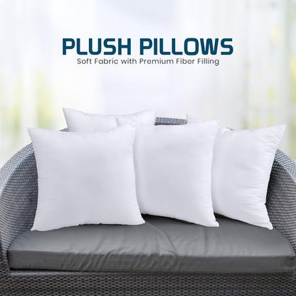 Utopia Bedding Throw Pillows (Set of 4, White) – 14 x 14 Inches Down Alternative Pillows for Bed, Sofa, and Couch - Fluffy Decorative Stuffer Pillow for Indoors & Outdoors