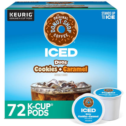 Original Donut Shop | Iced Duos Cookies & Caramel Coffee K-Cup Pods - 72 Count