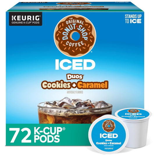 Original Donut Shop | Iced Duos Cookies & Caramel Coffee K-Cup Pods - 72 Count