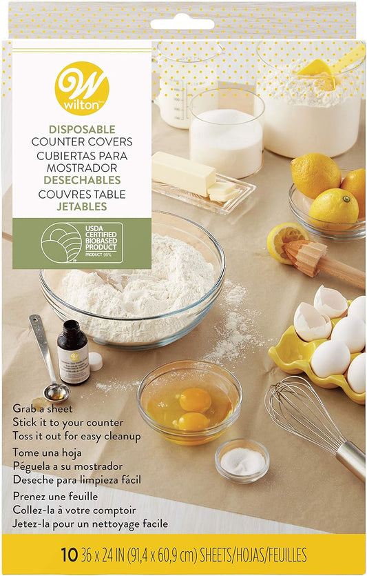 Wilton Industries Disposable Counter Covers - 10 Pack | Versatile One Size for Easy Clean-Up