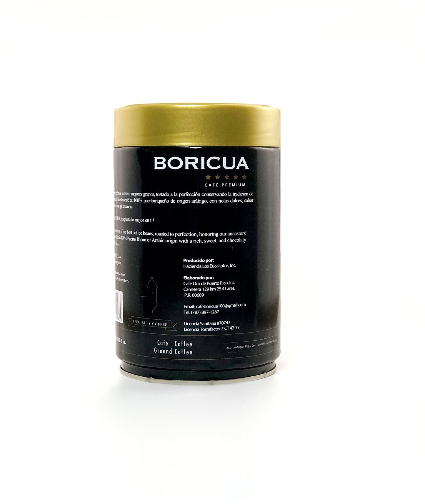 Boricua, Specialty Coffee, Cafe Premium, Ground Coffee, Net Wt. 8.8 oz, Can-Package