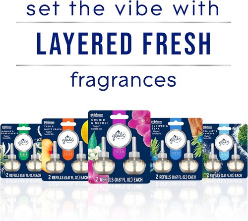 Glade PlugIns Refills Air Freshener - Orchid & Neroli Scented Essential Oils | 3.35 Fl Oz, 5 Count