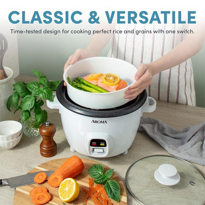 AROMA® Rice Cooker & Food Steamer - One-Touch Auto-Warm, 20 Cups Cooked Capacity (ARC-390NGP)