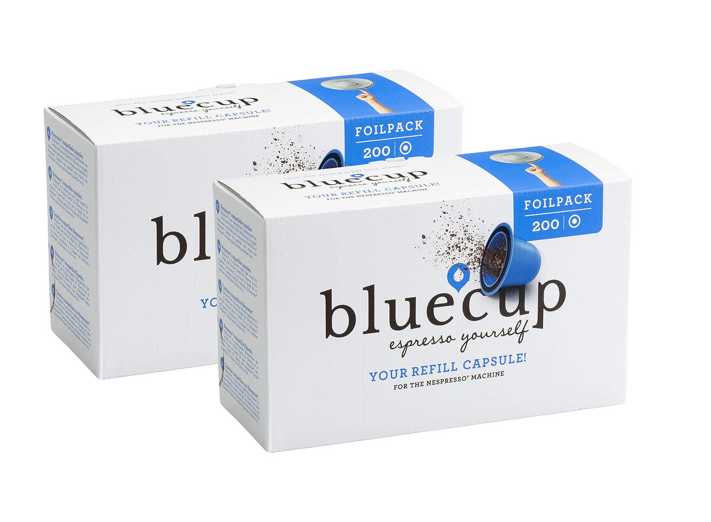 BLUECUP Lids for Bluecup Reusable Capsules, Family Pack [400 pcs]