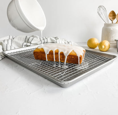 USA Pan Extra Large Baking Sheet Pan Set with Nonstick Cooling Rack - XL Metal Design