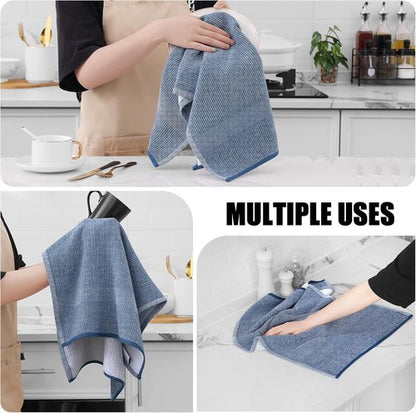 Homaxy Premium Kitchen Towels - Highly Absorbent Cotton Dish Towels | 6 Pack, 18”x28”, Navy Blue