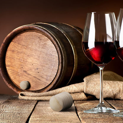 Weysat 2 Pcs Wine Barrel Cork Plug Stopper 2 Inch Whiskey Barrel Bung Hole Plug Oak Wood for Whiskey Beer Bottle Crafts