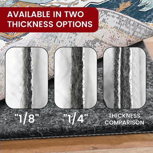 Waterproof Rug Pad, 8x10 ft Area Rug Non-Slip Carpet Pad, Non-Slip Rug Pads for All Floors and Finishes, Felt Pad for Hardwood Floors, Keeps Carpets in Place Soft and Safe