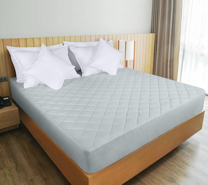 Utopia Bedding Quilted King Size Mattress Pad - Elastic Fitted Protector with Deep Pocket (Light Grey)