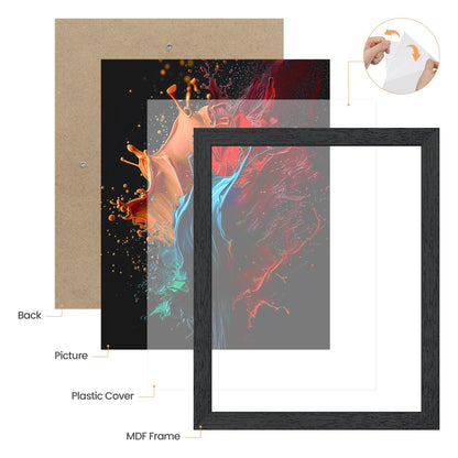 upsimples 8x10 Picture Frame, Wall Gallery Photo Frames with Engineered Wood, Black 1 Pack