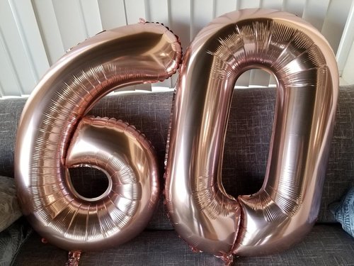 60th Birthday Decorations by [Brand Name] - Rose Gold Party Supplies with Big Number 60 Balloons