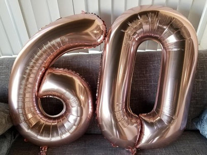 60th Birthday Decorations by [Brand Name] - Rose Gold Party Supplies with Big Number 60 Balloons