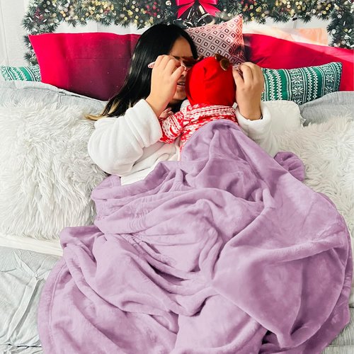 Bedsure GentleSoft Fleece Blanket - King Size Lilac Lavender, Soft & Cozy Microfiber, 108x90 Inches