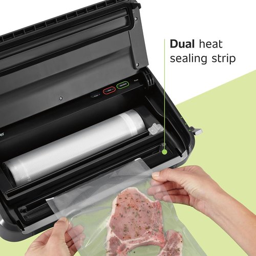 FoodSaver Vacuum Sealer Machine - Automatic Bag Detection & Sous Vide Friendly | Black, Includes Sealer Bags & Roll