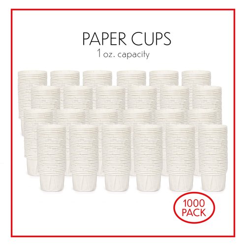 1 Oz Paper Cups- Paper Medicine Taster Ketchup Sacrament Paper Cups (PACK A - 1000 PACK)