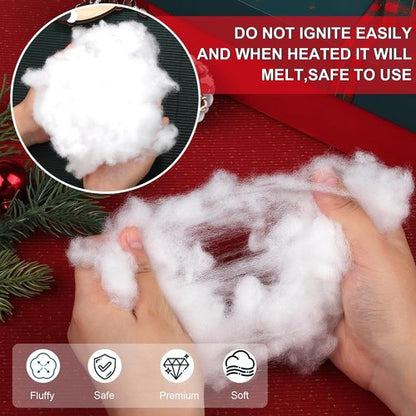 Aodaer Artificial Snow Decor - 1000g Fluffy Soft Cotton Fake Snow for Christmas Trees & Holiday Displays