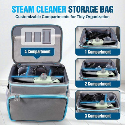 Heavy-Duty Durable Fabric Steam Cleaner Storage Bag, Waterproof & Adjustable Compartments Carrying Case, Steam Cleaner Organizer Bag with Large Space(Case Only)
