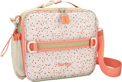 Bentgo Kids Lunch Bag - Durable Double-Insulated Lunch Bag for Kids 3+ | Water-Resistant Fabric & Zip Pockets (Geo Speckle)