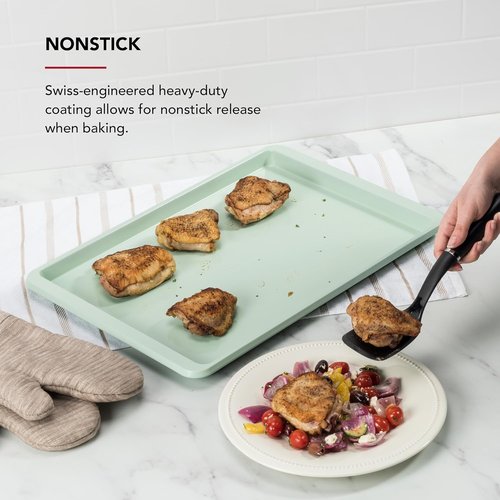 KitchenAid Nonstick Baking Sheet - 13x18in Aluminized Steel | Stylish Pistachio Color