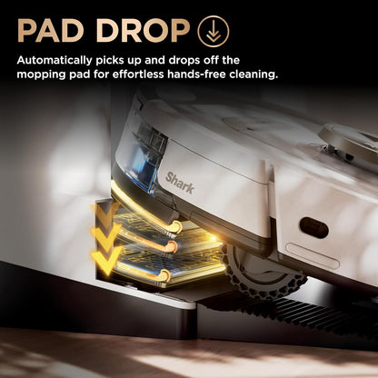 Shark PowerDetect 2-in-1 Robot Vacuum & Mop - Powerful Suction for Carpets & Hard Floors | Self-Empty Base | White | AV2800ZE
