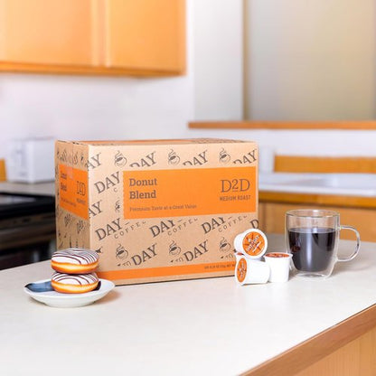 Day To Day Coffee - Donut Blend Medium Roast Coffee Pods - 120 Count | Compatible with Keurig K-Cup Brewers