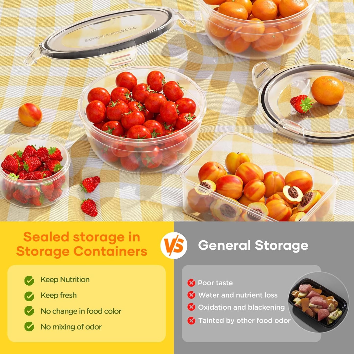 Skiennix 52 PCS Food Storage Containers - Airtight, Leakproof Meal Prep Set | Microwave & Dishwasher Safe