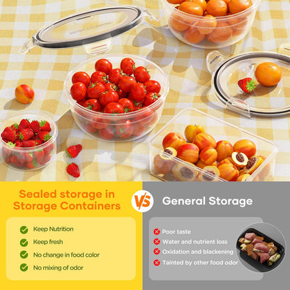 Skiennix 52 PCS Food Storage Containers - Airtight, Leakproof Meal Prep Set | Microwave & Dishwasher Safe