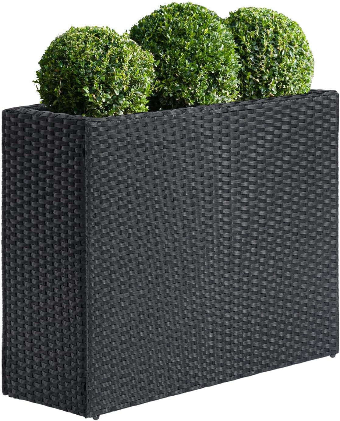 SUNNYPARK Tall Rectangular Planter - All-Weather PE Rattan for Indoor/Outdoor Use | Large Modern Design