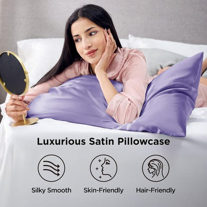 Bedsure Satin Pillowcase - Silky Lilac Pillowcases for Hair & Skin | 2 Pack, 20x30 Inches, Envelope Closure