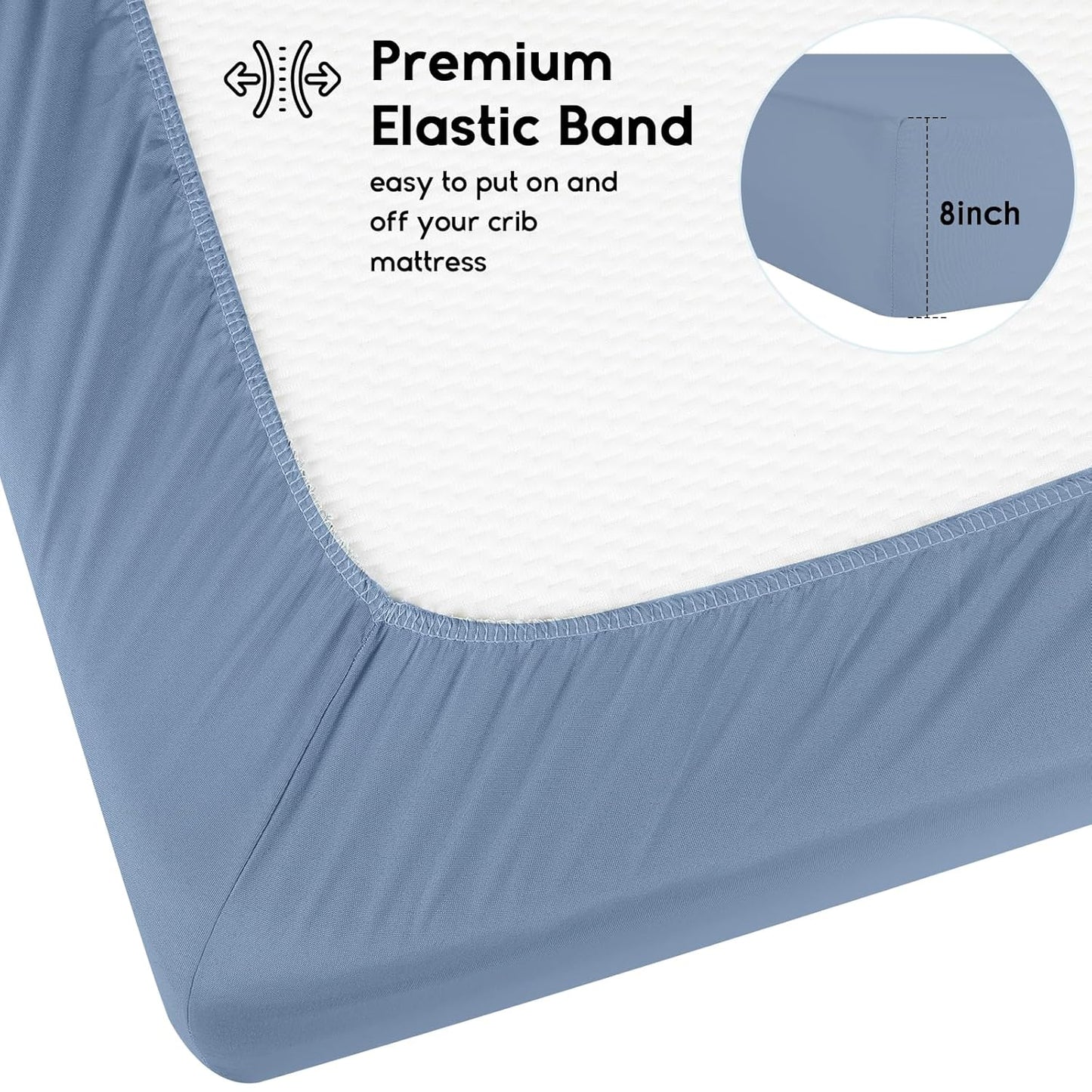 Yoofoss Fitted Baby Crib Sheets - Super Soft Microfiber 2-Pack for Standard Crib & Toddler Mattress | Blue Rocket 28x52x8in