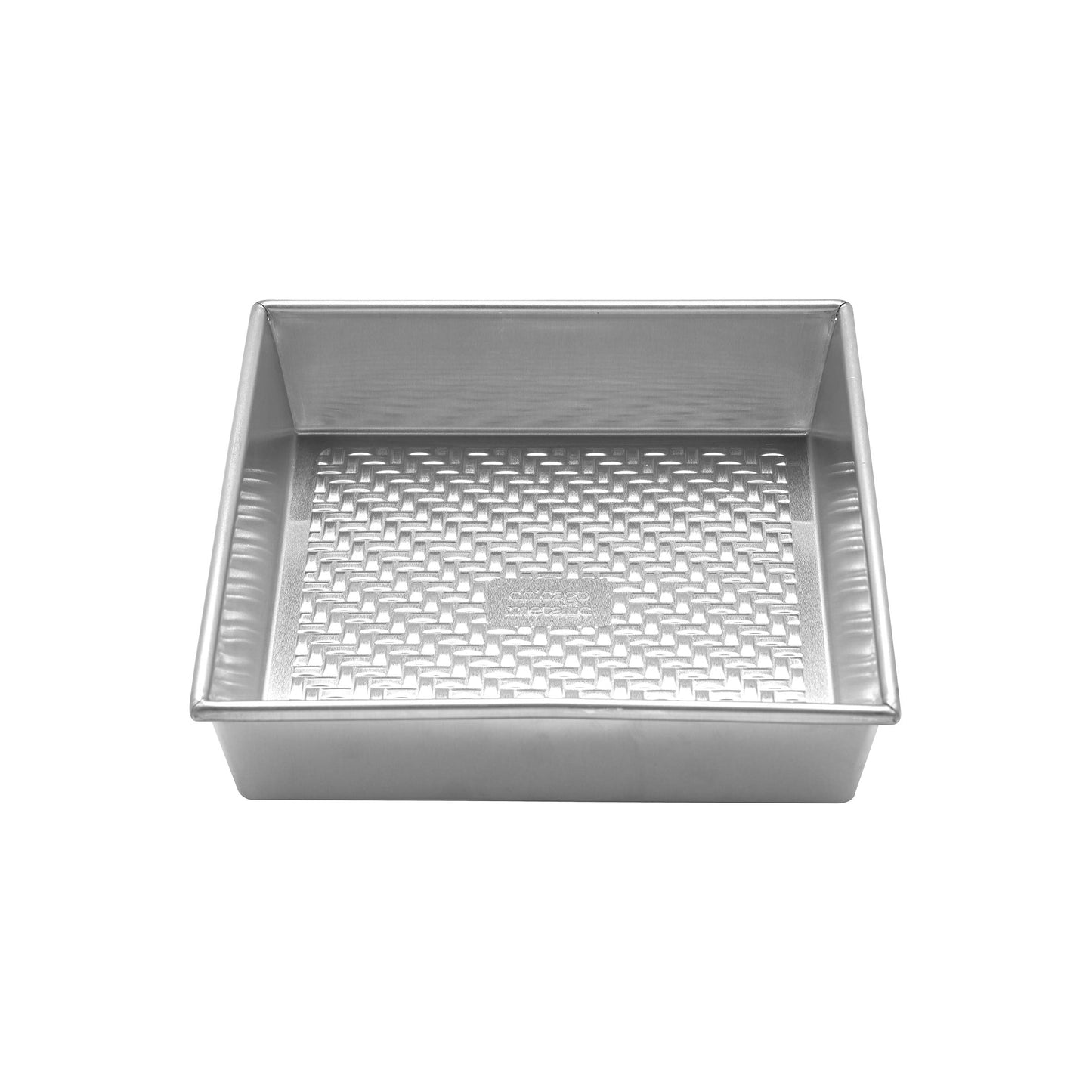 Chicago Metallic Uncoated Textured Aluminum Square Cake Baking Pan, 9-Inch, Silver