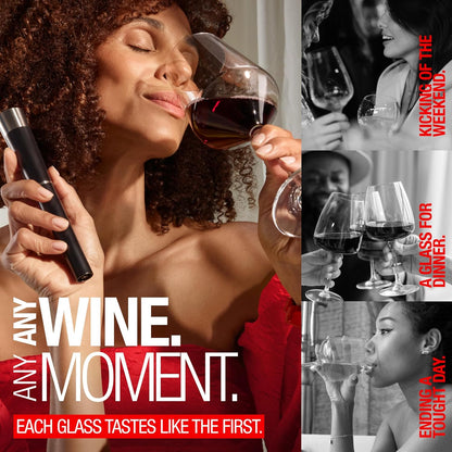 zzysh® 3 in 1 Wine Saver, Stopper & Argon Gas Wine Preserver Up to 8 Weeks - Wine Preservation System with Argon Gas Cartridges For Wine - Most Inspired Wine Set Gifts for Women, Men Wine Lovers