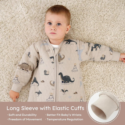 Yoofoss Baby Sleep Sack - Organic Cotton Long Sleeve Wearable Blanket for Infants 6-12 Months | 1.0 Tog