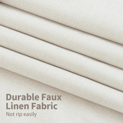 YoungsTex Linen Blackout Curtains - 63-Inch Thermal Insulated Drapes for Full Room Darkening | 2 Panels, Black