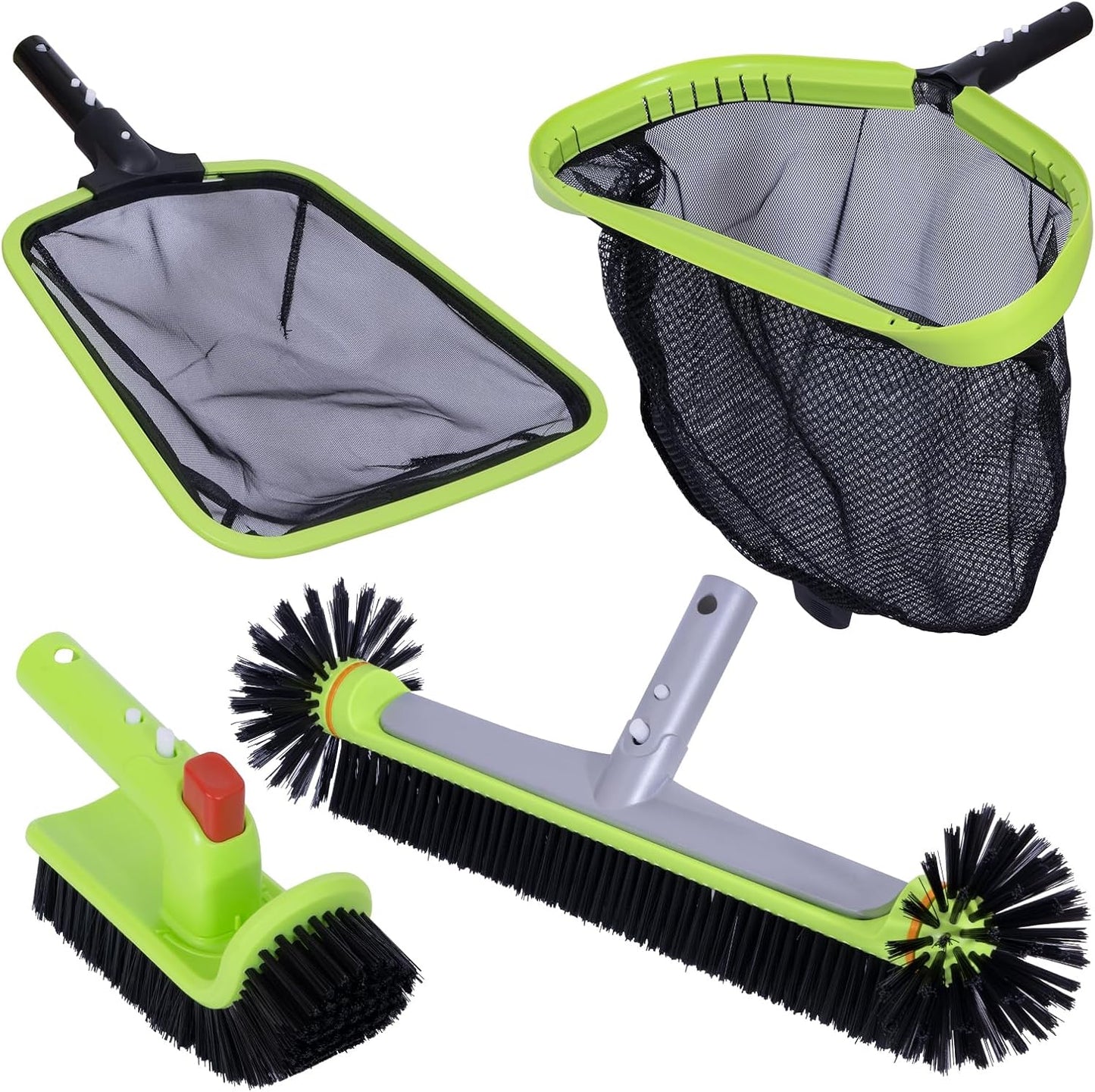 Sepetrel Deluxe Swimming Pool Cleaning Kit - Professional Leaf Skimmer, Fine Mesh Net & 17.5" Brush Head
