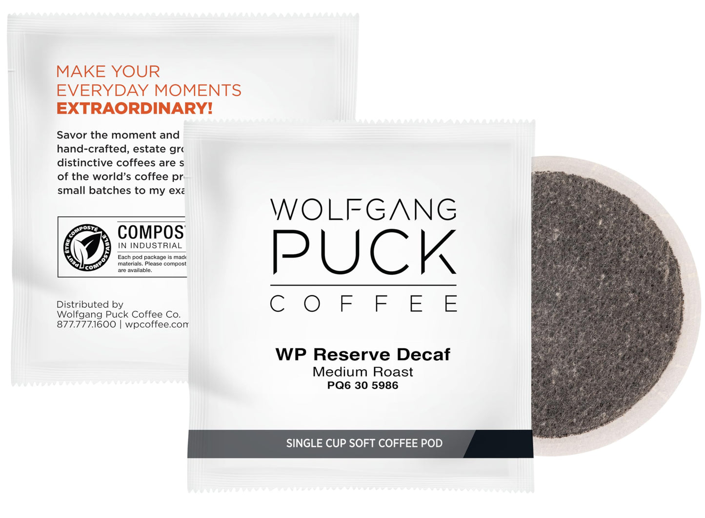 Wolfgang Puck Coffee Soft Pods, Chef's Reserve Decaf, 18 count (Pack of 1)