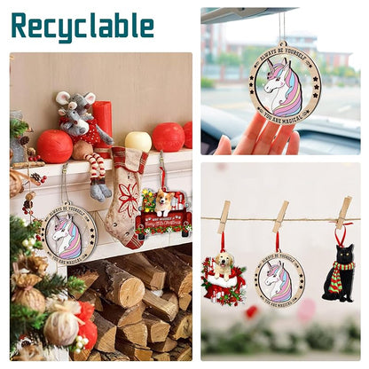 Unicorn Ornament - Unicorn Christmas Ornament 2026 | Wood Acrylic Keepsake, Gift Box Included