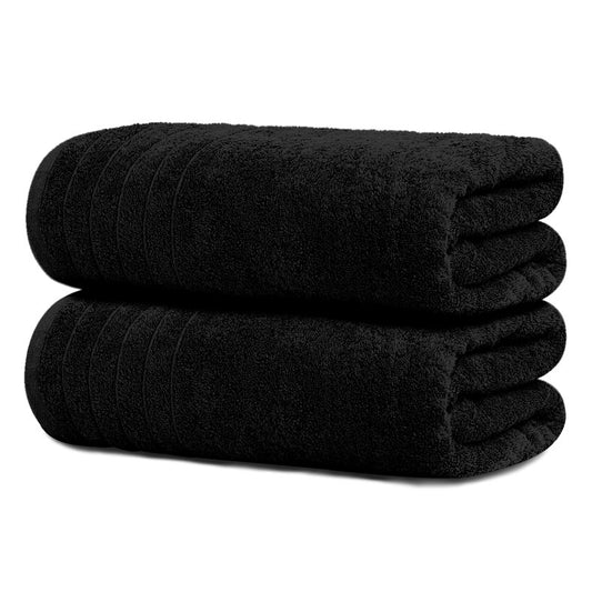 Tens Towels Pack of 2 Extra Large Bath Sheets 35 x 70 Inches, 100% Cotton, Larger & Lighter Weight, Quicker to Dry, Super Soft & Absorbent, Oversized Bath Towels, Black