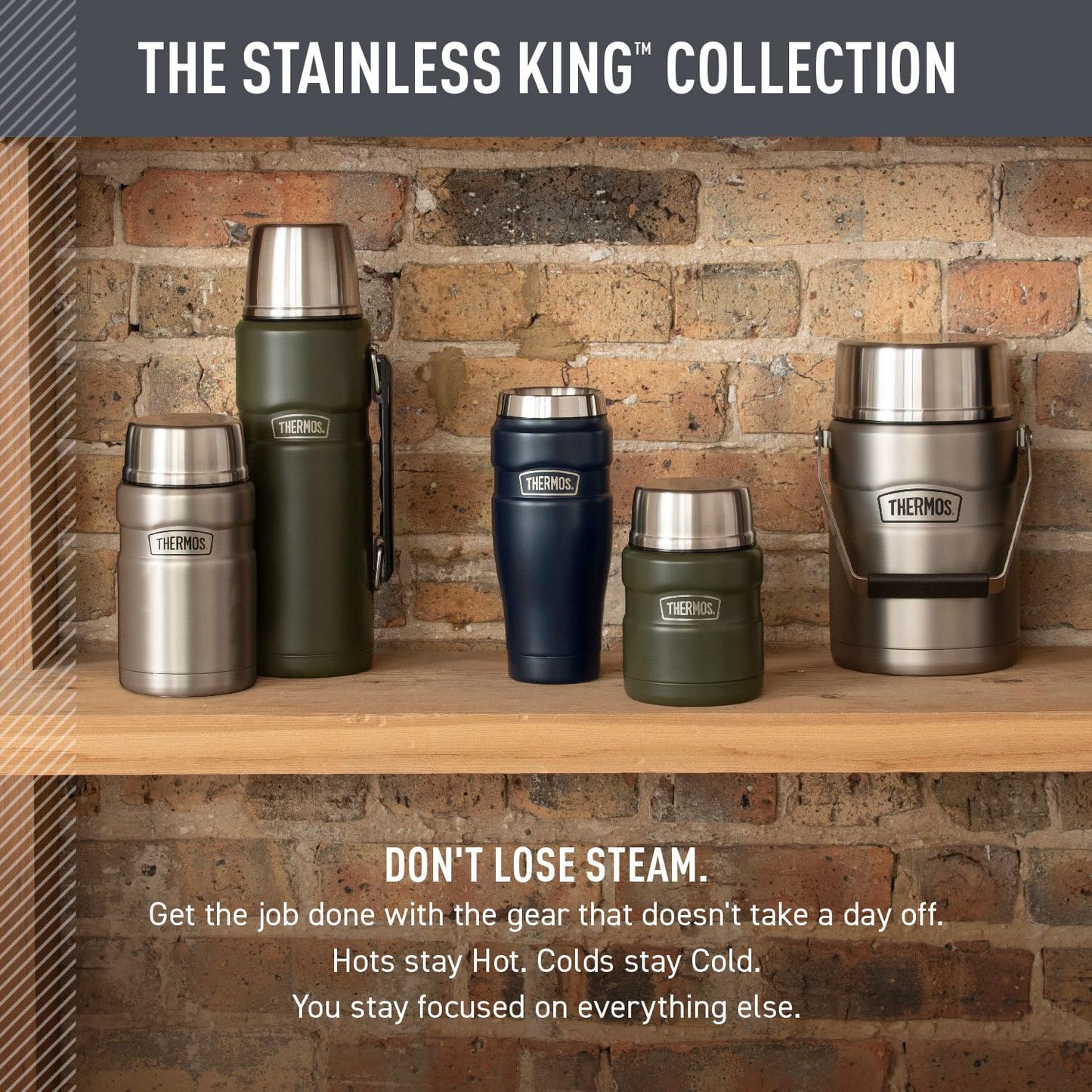 THERMOS Stainless King Vacuum-Insulated Tumbler - 16oz Midnight Blue | Leak-Proof Coffee Cup for Hot & Cold Drinks
