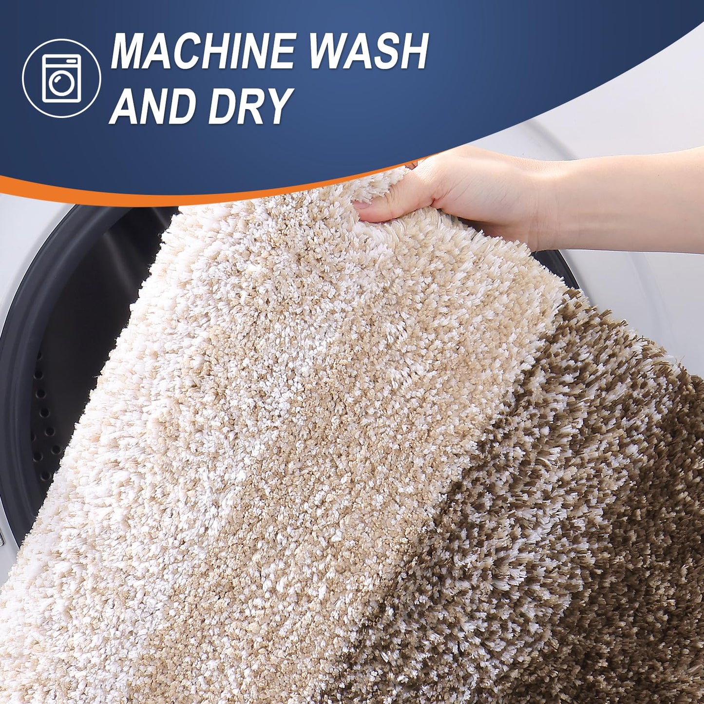 OLANLY Bathroom Rugs Mat 36x24, Extra Soft Absorbent Microfiber Bath Rugs, Rubber Backing, Quick Dry, Machine Washable Bath Mats for Bathroom Floor, Tub and Shower, Home Decor Accessories, Light Brown