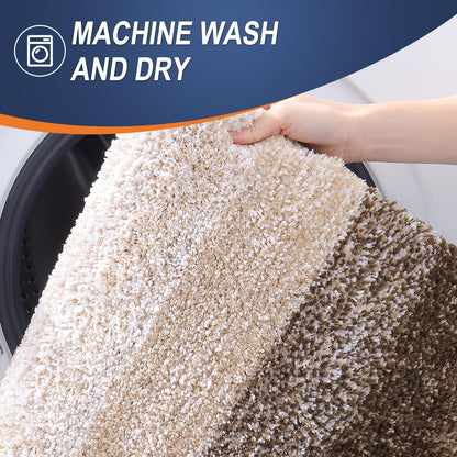 OLANLY Bathroom Rugs Mat 36x24, Extra Soft Absorbent Microfiber Bath Rugs, Rubber Backing, Quick Dry, Machine Washable Bath Mats for Bathroom Floor, Tub and Shower, Home Decor Accessories, Light Brown